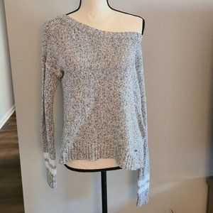 Hollister off shoulder gray sweater top